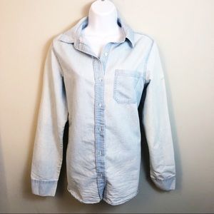 Just Be Soft Blue Chambray Button Down Medium